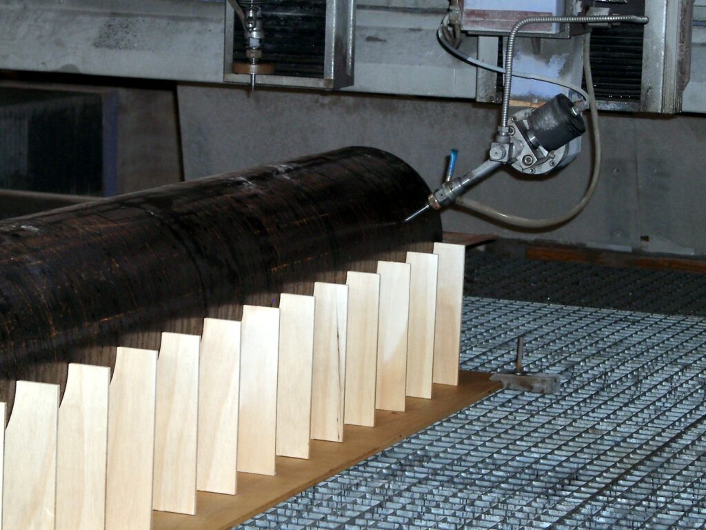 Découpe de tube diam. 280 mm avec réalisation du posage.